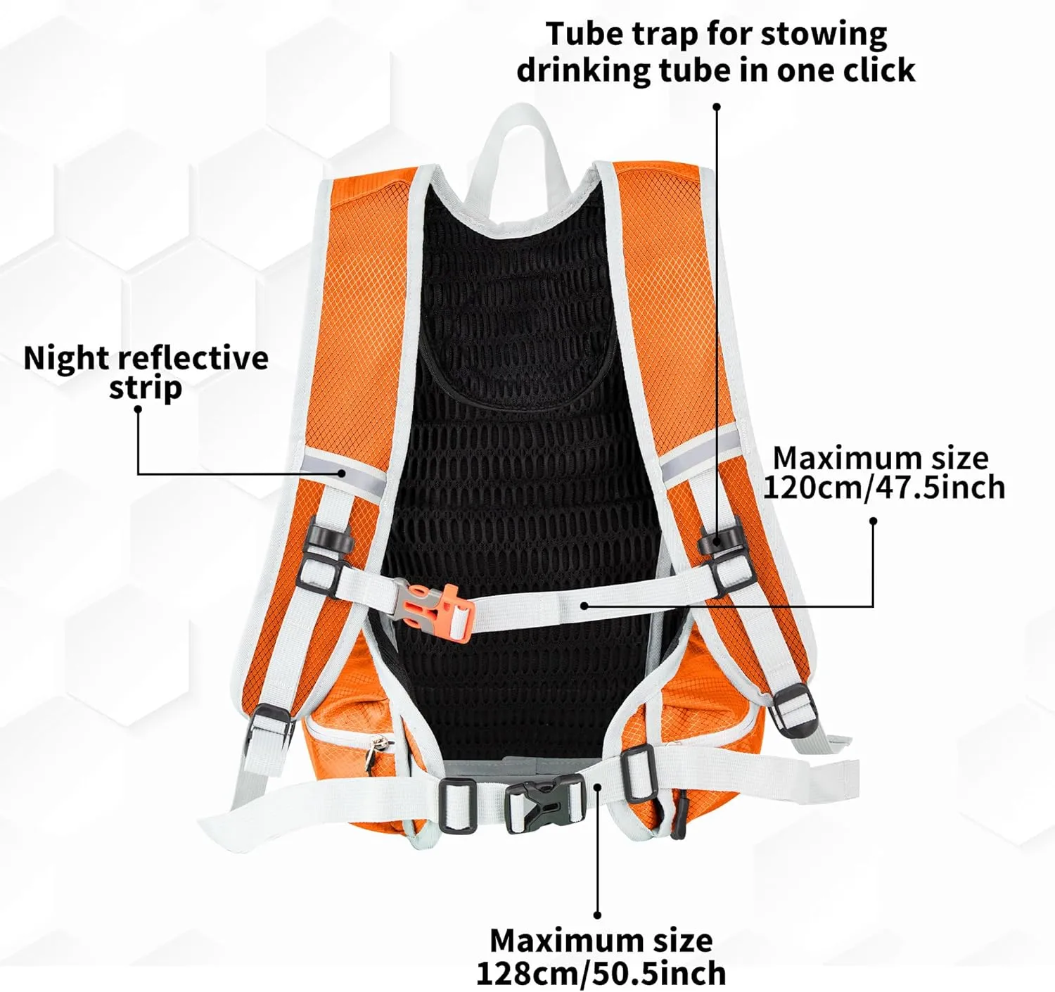14L Hiking Backpack Lightweight Cycling Daypack with Reflective Stripes for Traveling Skiing Trekking