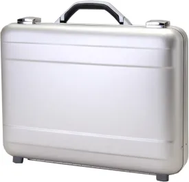 18-Inch Molded Aluminum Attache Case  Sleek, Stylish, Durable, and 4-Inch Deep for Travel or Business, Sliver
