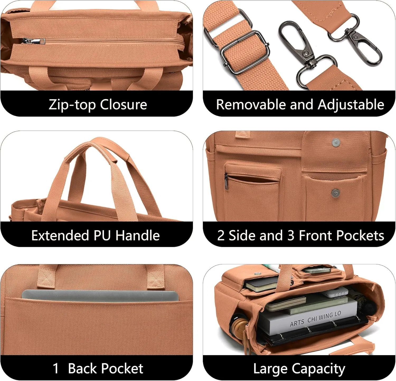 2Pcs/Set Large Canvas Tote Bag for Women, Laptop Work Bags Crossbody Shoulder Hobo Messenger Handbag Purse Travel Gym Totes