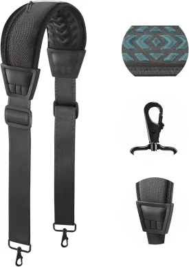 60" Universal Shoulder Strap, 3D Sponge Thick Padded Bag Strap with Double Adjustable Buckles and Metal Hooks, Ideal for Briefcases, Crossbody Bags, Luggage (Storage Bag   Reflective Tape)