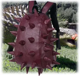 Adult Dinosaur Backpack for Men Women, Ankylosaur Casual Daypack, Waterproof 15.6 Inch Dragon Thorn Laptop Backpack, Fashion Spike Punk Backpack for Commuter Travel Shopping Claret