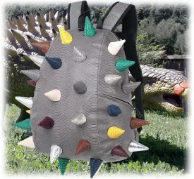 Adult Dinosaur Backpack for Men Women, Ankylosaur Casual Daypack, Waterproof 15.6 Inch Dragon Thorn Laptop Backpack, Fashion Spike Punk Backpack for Commuter Travel Shopping Gray