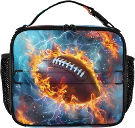 American Football Lunch Bag for Teens Boys Cool Insulated Lunch Box with Adjustable Shoulder Belt Cooler Bag for Sports Travel Camping College