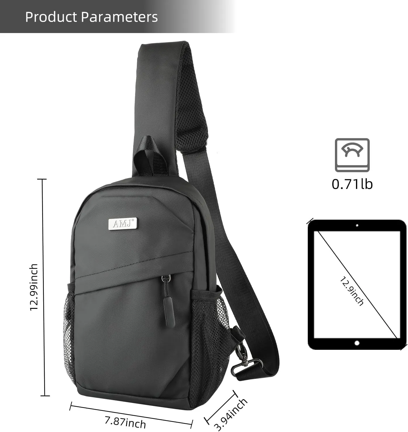 AMJ Cross-body Bag Small Handbag For Men, Shoulder Mini Bag For Women, Travel Chest Daypack for Hiking, Camping, Sports