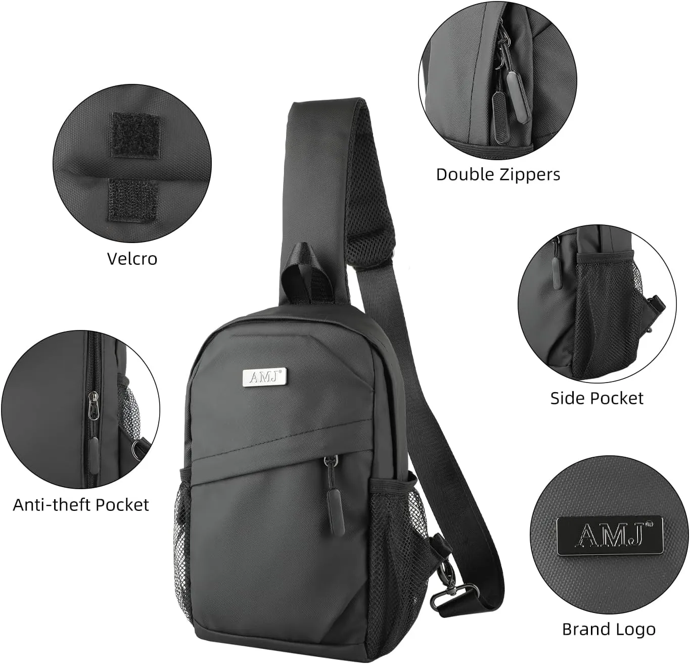 AMJ Cross-body Bag Small Handbag For Men, Shoulder Mini Bag For Women, Travel Chest Daypack for Hiking, Camping, Sports