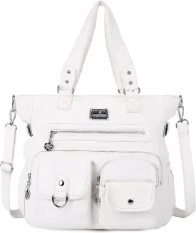 Angelkiss Purses Handbags for Women PU Tote Satchel Bags for Women Pockets Shoulder Bags