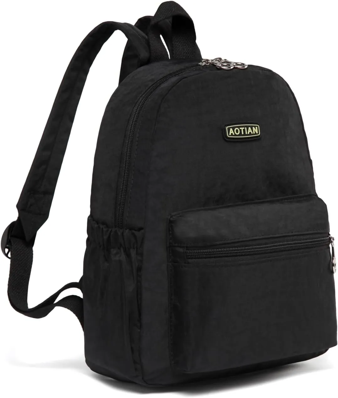 AOTIAN Mini Lightweight 11.8 Inch Backpack Durable Travel Hiking Women and Girls Small Daypack, 7 Liters Black