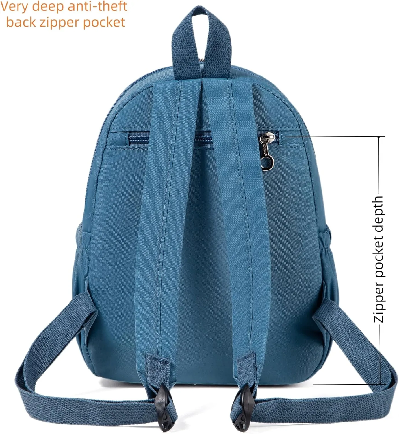 AOTIAN Mini Lightweight 11.8 Inch Backpack Durable Travel Hiking Women and Girls Small Daypack, 7 Liters Light Blue
