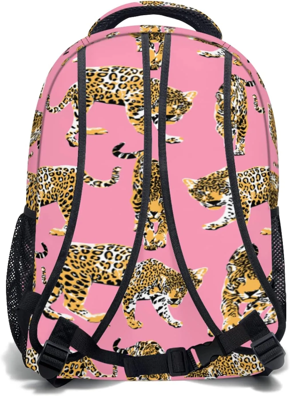 aportt Pink Cheetah Backpack for Boys Girls Preppy Leopard Tiger Durable Casual Basic Kids Bookbag Cute Animal Lightweight School Bag for Teens Students Travel Hiking Camping Daypack