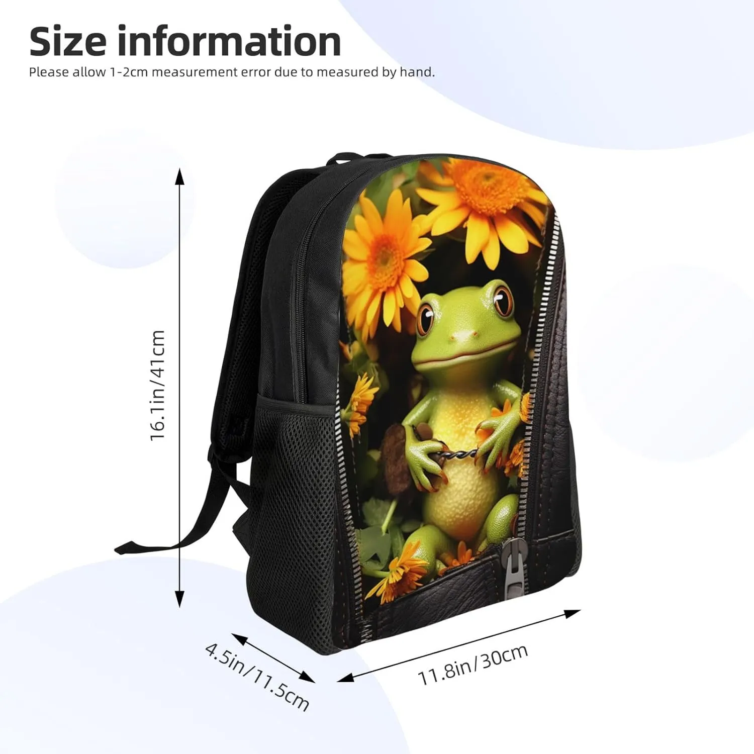 Backpack Travel Laptop Backpack for Men Women Lightweight Rucksack Frog Sitting inside Zipper Casual Daypack