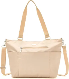 Baggallini Essential Laptop Tote - Work Tote Bag with Laptop Sleeve - Lightweight Travel Crossbody Shoulder Bag for Women