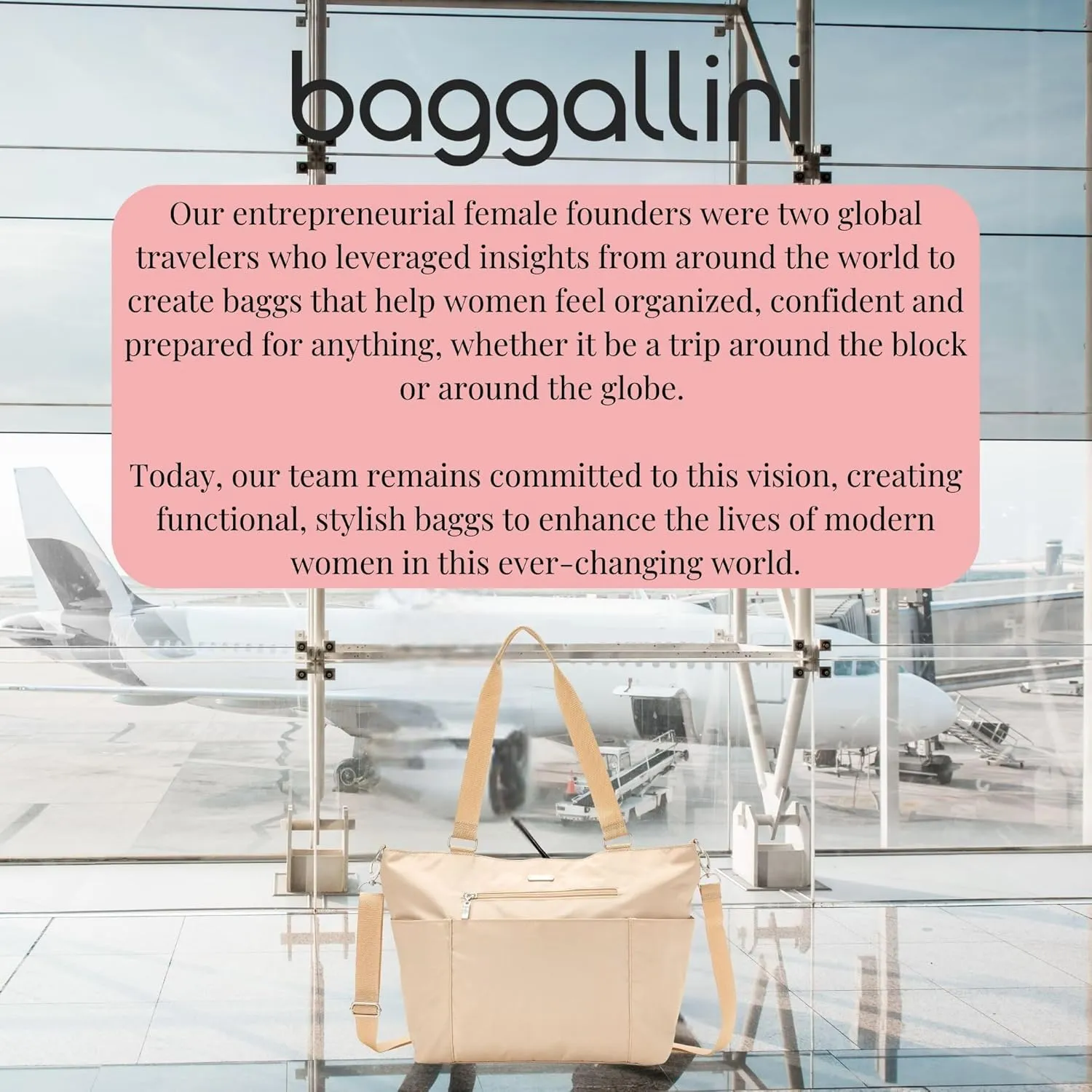 Baggallini Essential Laptop Tote - Work Tote Bag with Laptop Sleeve - Lightweight Travel Crossbody Shoulder Bag for Women