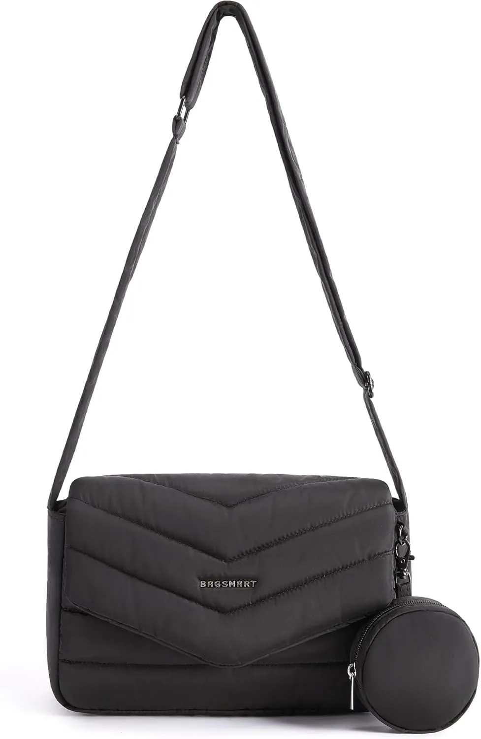 BAGSMART Crossbody Bags for Women, Quilted Puffer Shoulder Bag, Handbag Small Purses for women