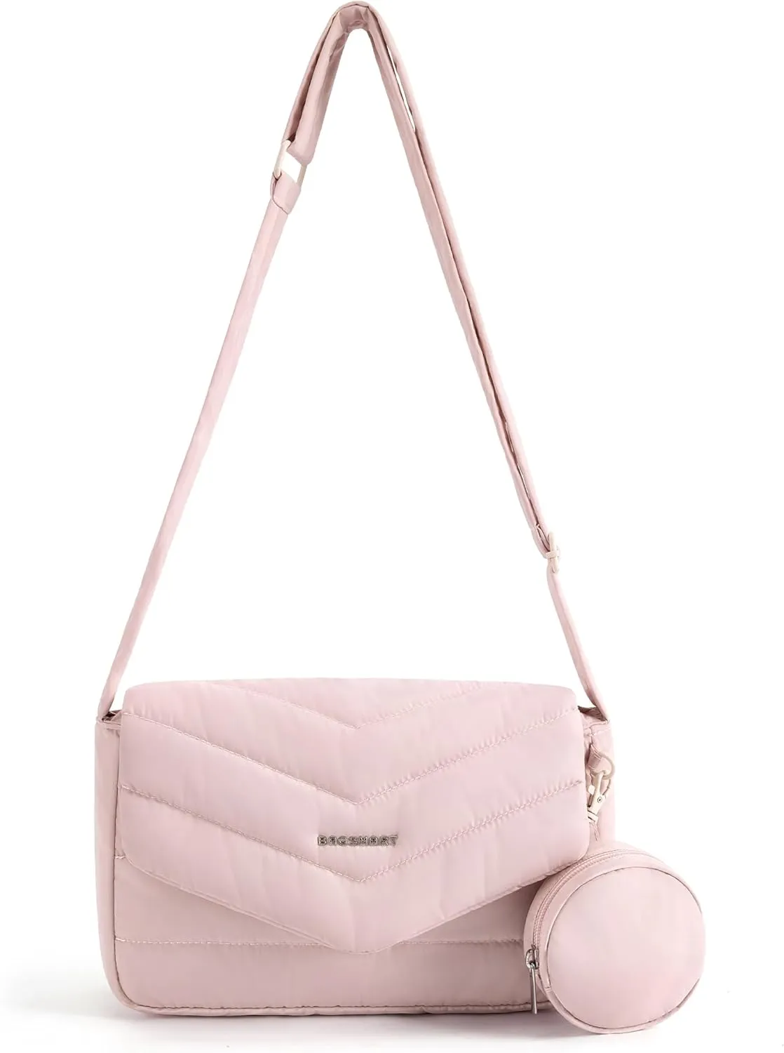 BAGSMART Crossbody Bags for Women, Quilted Puffer Shoulder Bag, Handbag Small Purses for women