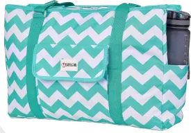 Beach Bag and Pool Bag Has Cooler Pocket, 7 Pockets Total, Zip Top. Family Size Waterproof Beach Tote