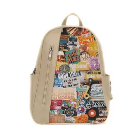 Beige Mixed Backpack Don't Panic
