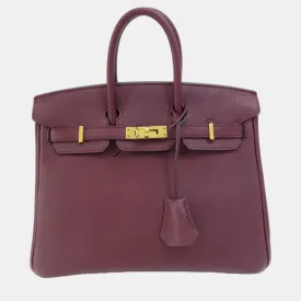 Birkin 25 Bordeaux Handbag Togo Women's
