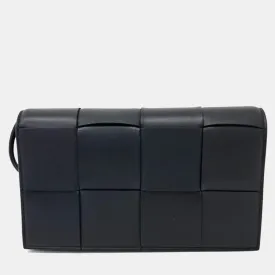 Black Leather Mesh Shoulder Bag