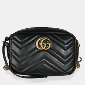 Black Matelasse Mini GG Marmont Camera Bag