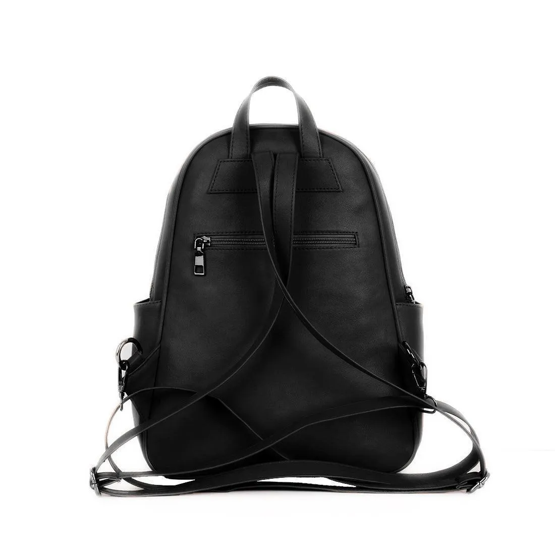 Black Mixed Backpack Mixed Leaves