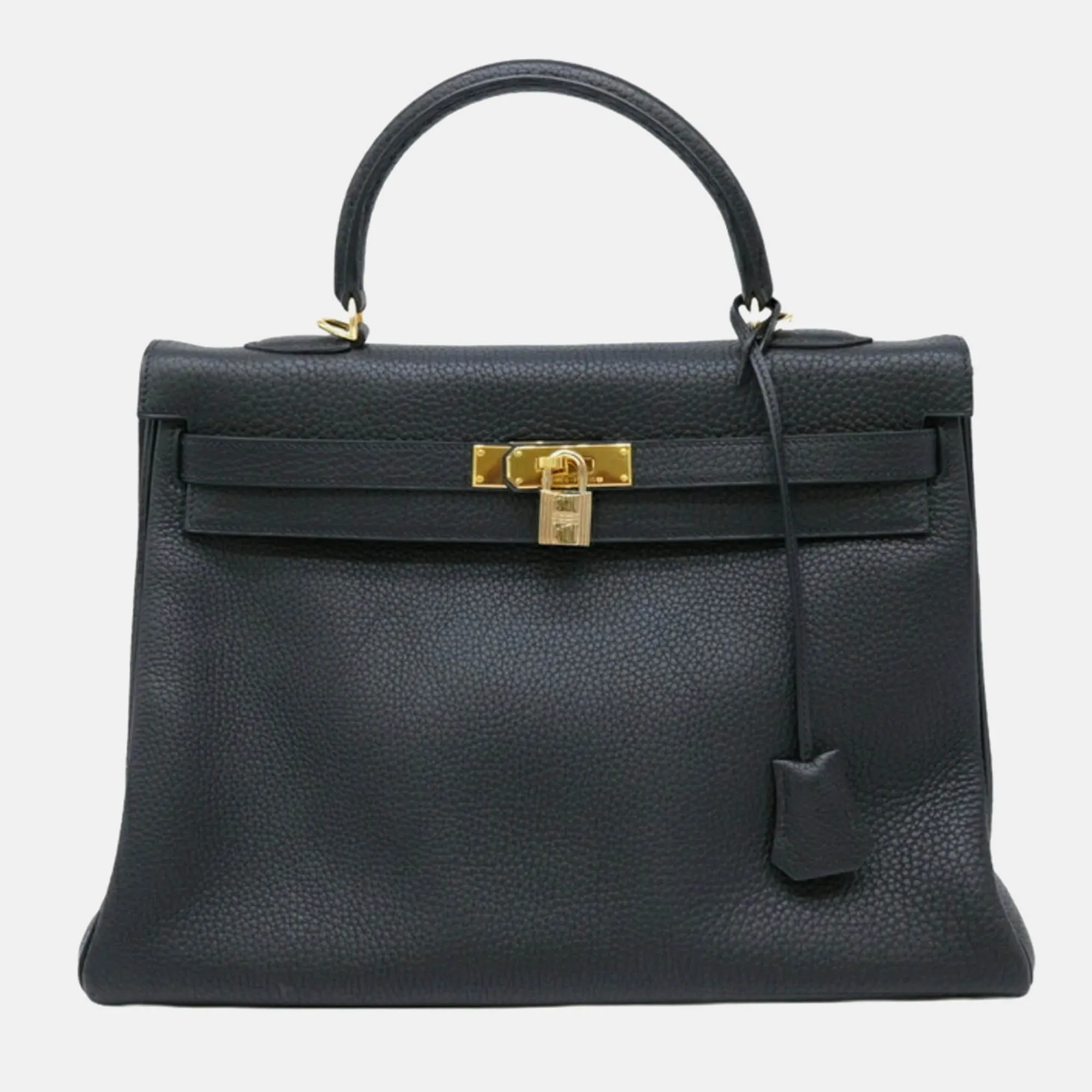 black Taurillon Clemence leather Kelly 35 handbag