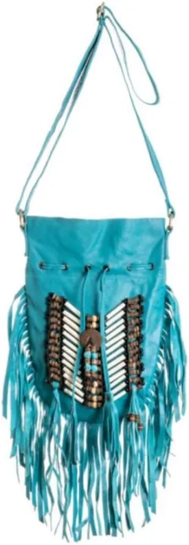 Boho Bag Round S | Real Leather | Fringe Purse | Bohemian Bags
