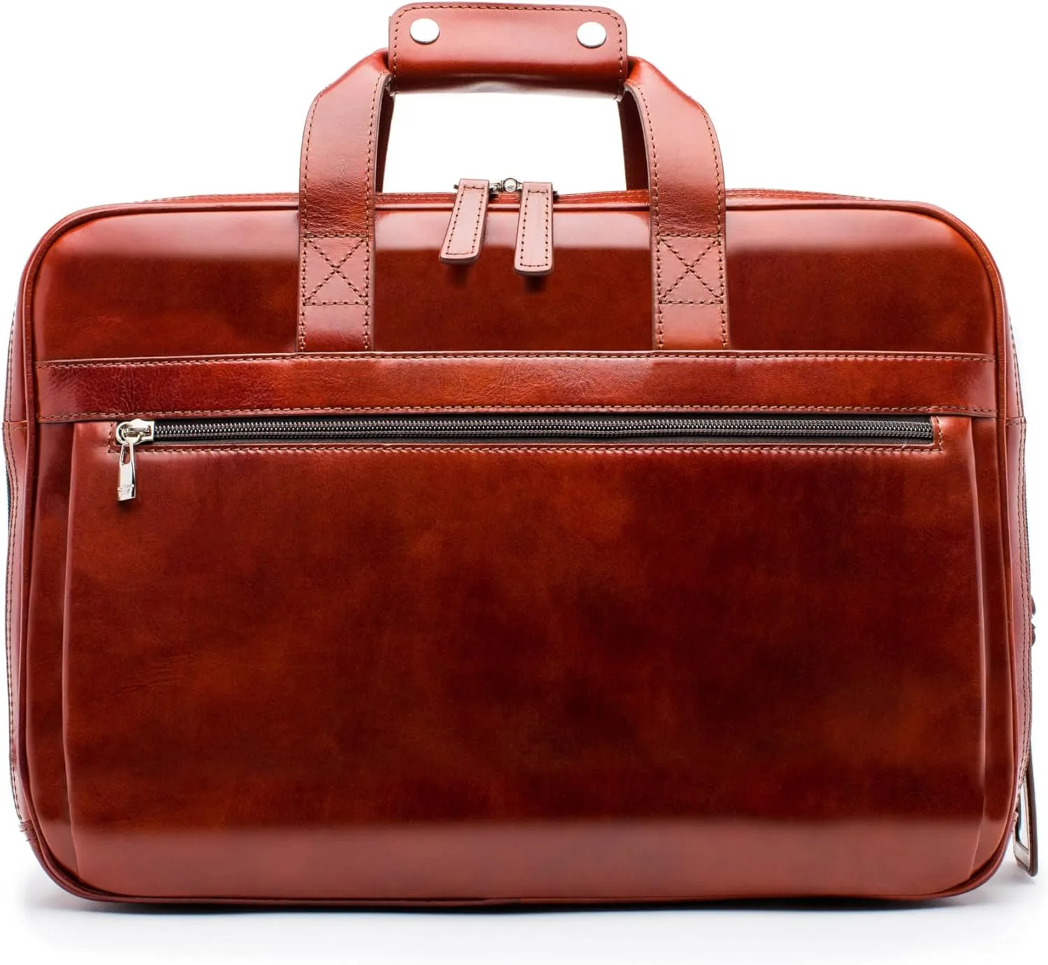 Bosca Old Leather Messenger Bag, Vintage Style Laptop Briefcase for Men, Multiple Pockets, Ideal for Office & Travel