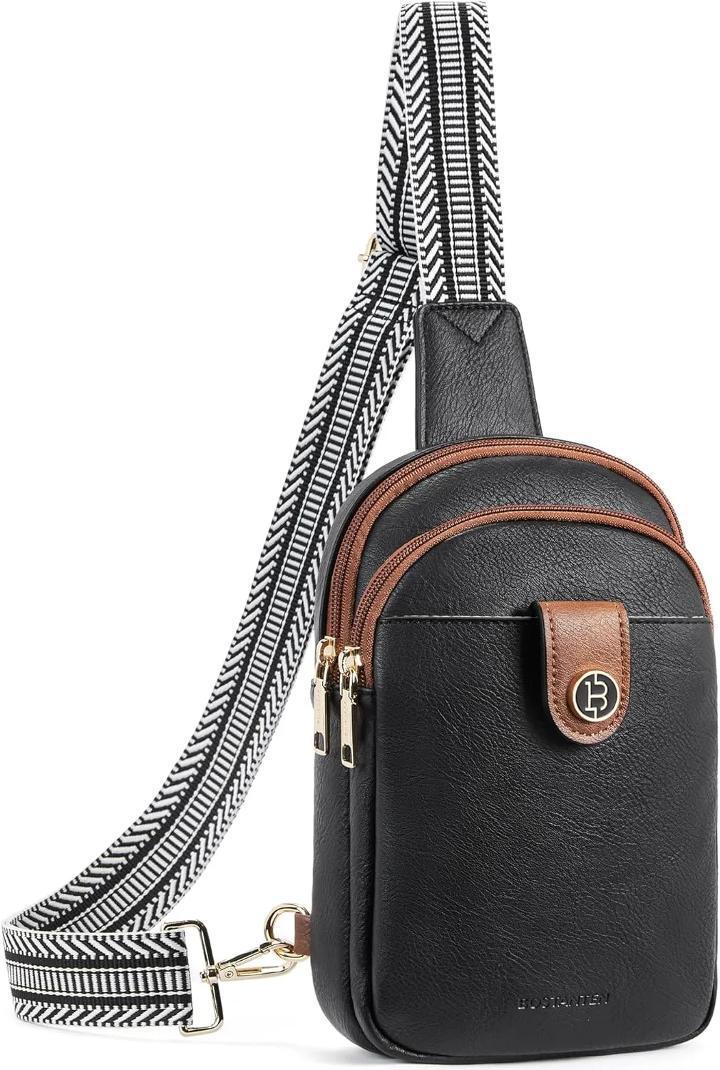 BOSTANTEN Sling Bag for Women Crossbody Bag Vegan Leather Cross Body Purse Large Fanny Pack Travel Purse