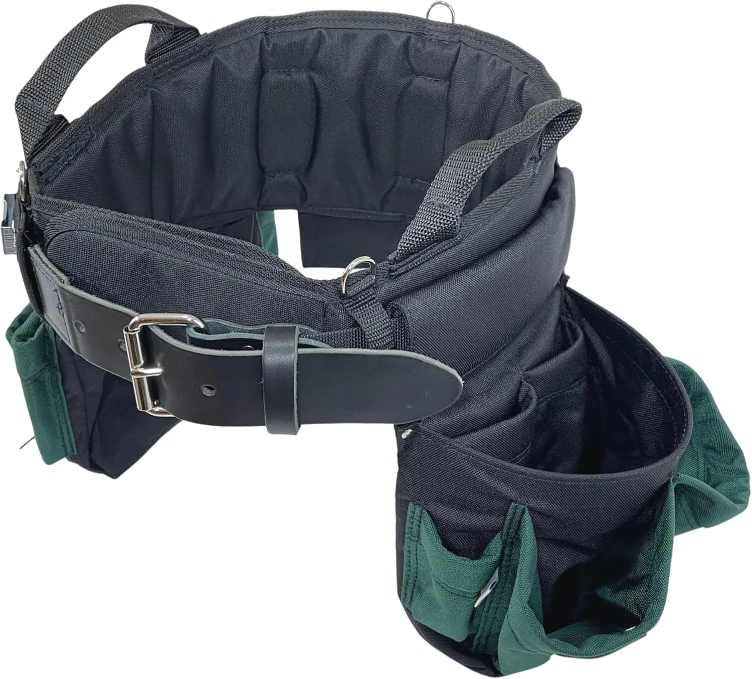 BOULDER BAG Professional Electrician's MAX Combo with Comfort Back Support Tool Belt, Leather Belt Buckle, Heavy Duty Work Belt, Green, (2XL, 43-48 Inch Waist), Made in USA