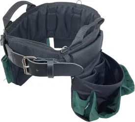 BOULDER BAG Professional Electrician's MAX Combo with Comfort Back Support Tool Belt, Leather Belt Buckle, Heavy Duty Work Belt, Green, (2XL, 43-48 Inch Waist), Made in USA