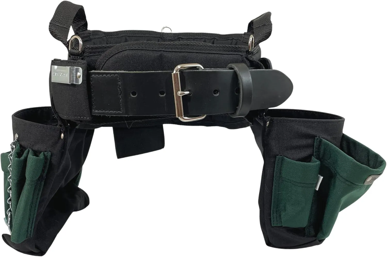 BOULDER BAG Professional Electrician's MAX Combo with Comfort Back Support Tool Belt, Leather Belt Buckle, Heavy Duty Work Belt, Green, (2XL, 43-48 Inch Waist), Made in USA