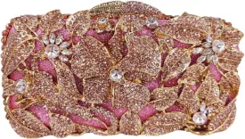 Boutique De FGG Elegant Flower Women Crystal Evening Clutch Bags Wedding Party Bridal Rhinestone Handbag Purse
