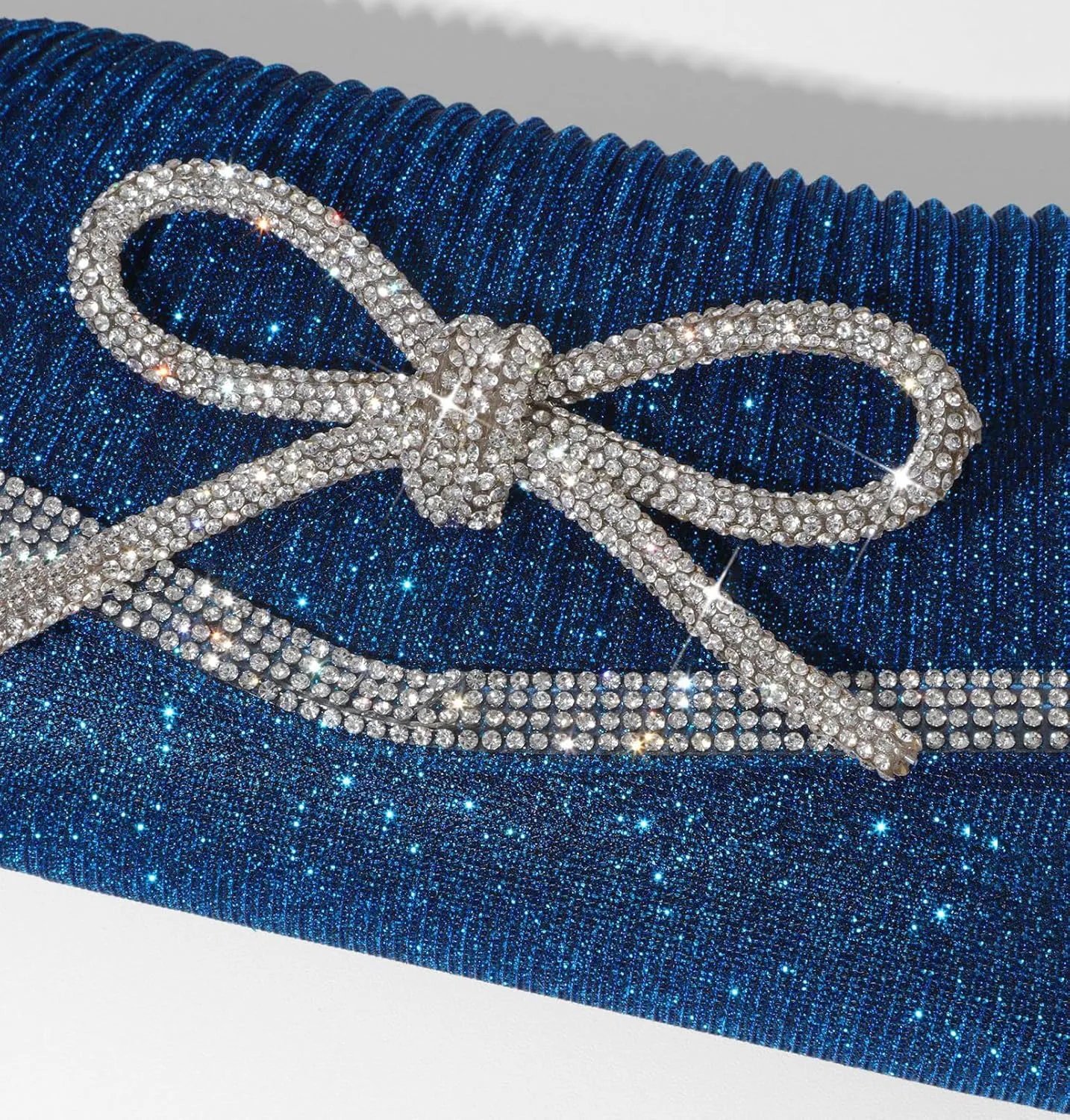 Bow Evening Bag Sparkly Clutch Purses for Women Wedding Glitter Rhinestone Party Prom Purse Dressy Clutch Bags