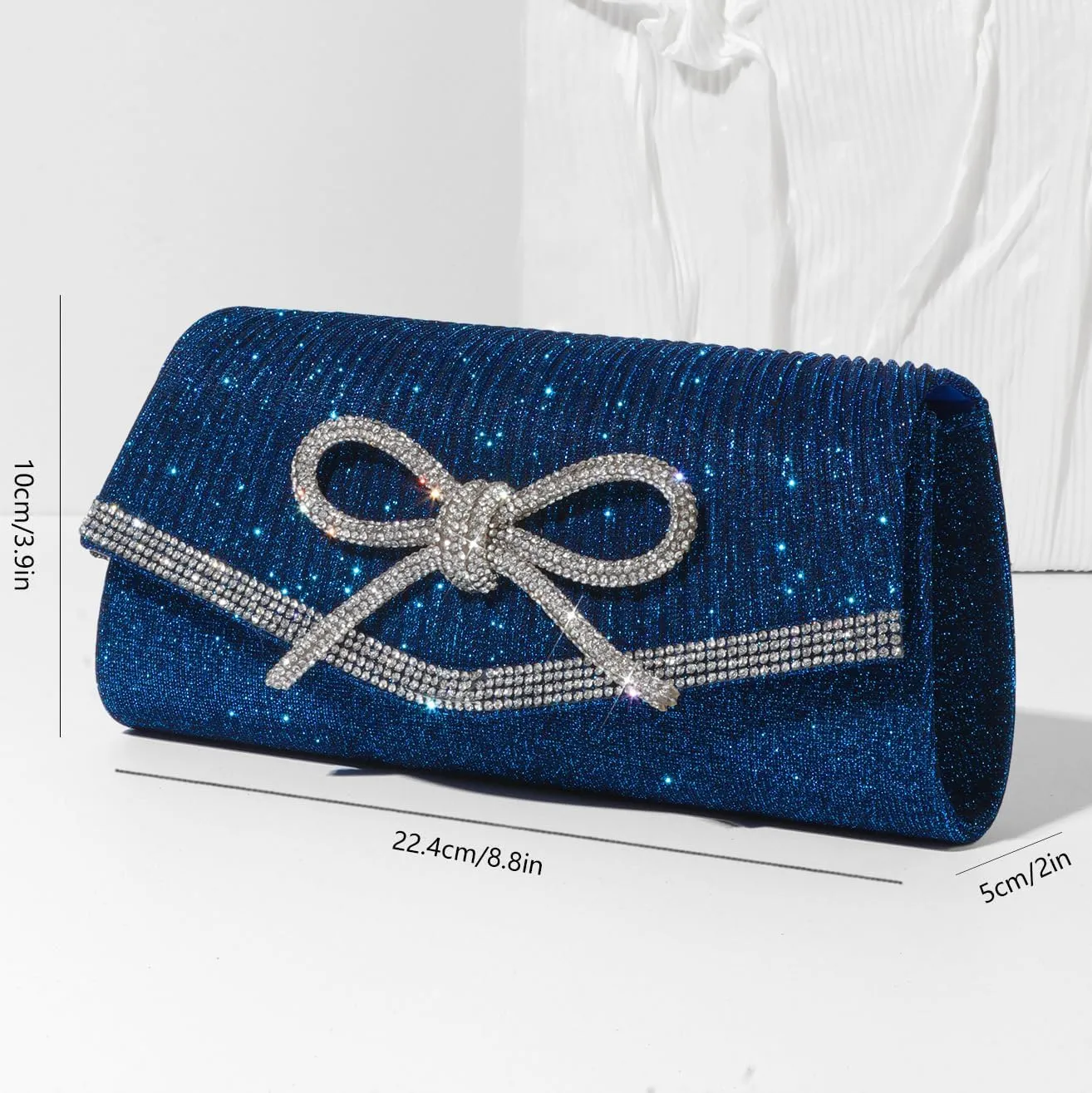 Bow Evening Bag Sparkly Clutch Purses for Women Wedding Glitter Rhinestone Party Prom Purse Dressy Clutch Bags