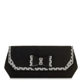Brighton Black Bow Clutch Bag (Matches Ivy Heels) by Ruby Shoo