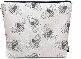 Bumblebee Makeup Bag For Women, Adorable Cosmetic Bag Makeup Bags, Gray Animal Bee Bumblebees Zipper Bag Travel Bags Toiletry Organizers Pouch Bags Washing Bags For Gym Bathroom