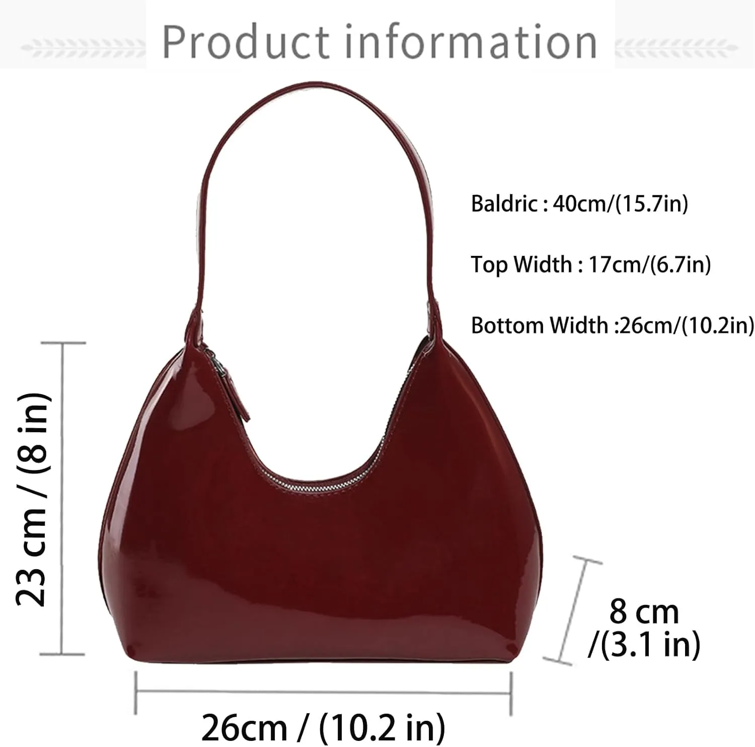 Burgundy Purse Vintage Shoulder Bag Unique Tote Purses for Women Fashion Hobo Hand Bag Womens Crescent Slouchy Bags