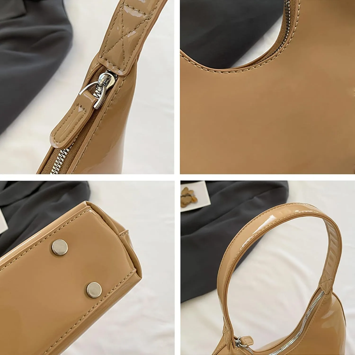 Burgundy Purse Vintage Shoulder Bag Unique Tote Purses for Women Fashion Hobo Hand Bag Womens Crescent Slouchy Bags