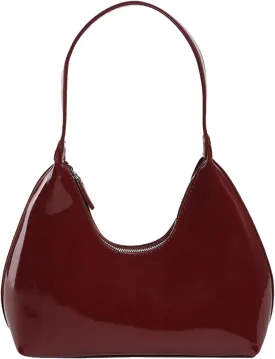 Burgundy Purse Vintage Shoulder Bag Unique Tote Purses for Women Fashion Hobo Hand Bag Womens Crescent Slouchy Bags
