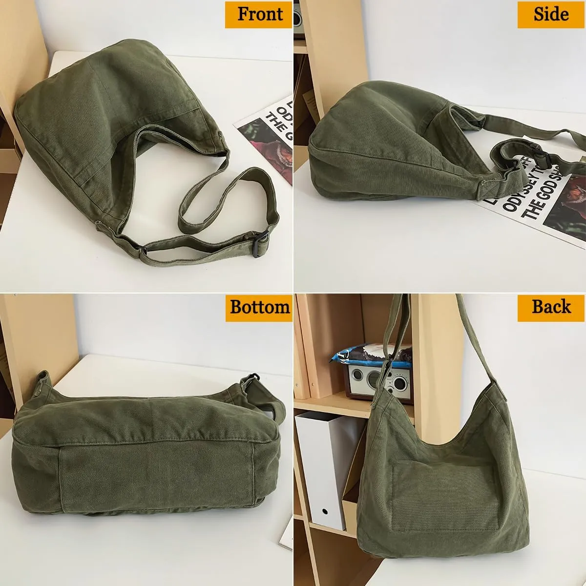 Canvas Tote Bag for Women Men Unisex Purses Women's Crossbody Handbags Hobo Shoulder Bag for Teen Girls