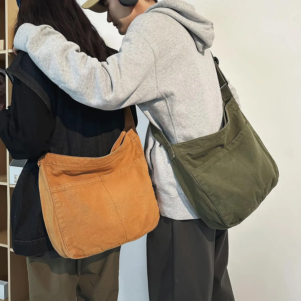 Canvas Tote Bag for Women Men Unisex Purses Women's Crossbody Handbags Hobo Shoulder Bag for Teen Girls