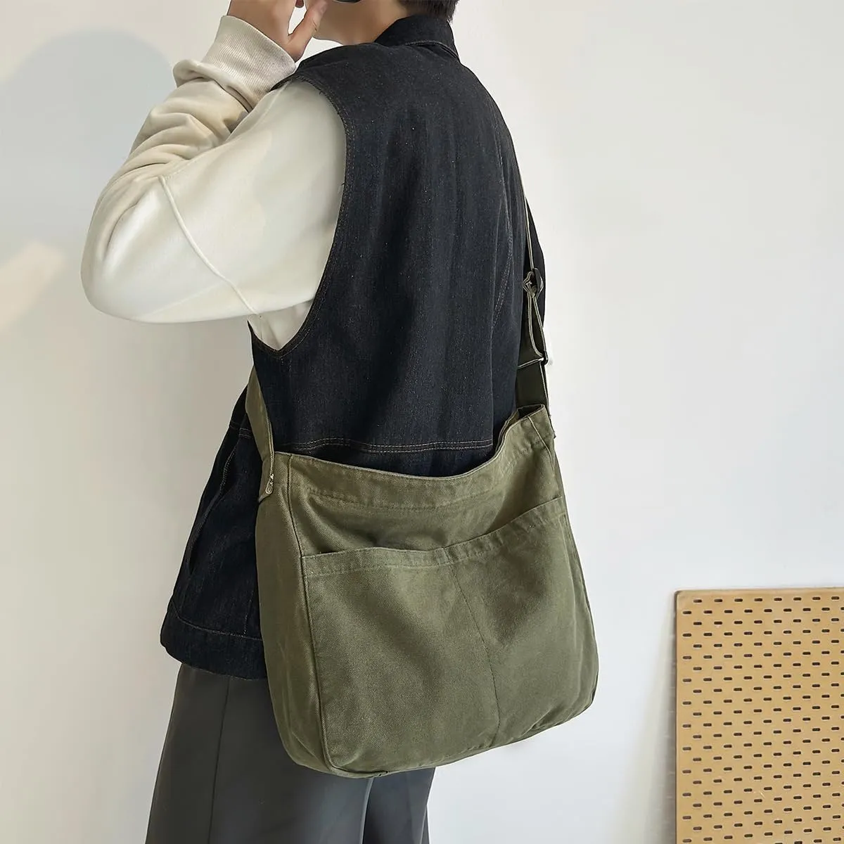 Canvas Tote Bag for Women Men Unisex Purses Women's Crossbody Handbags Hobo Shoulder Bag for Teen Girls