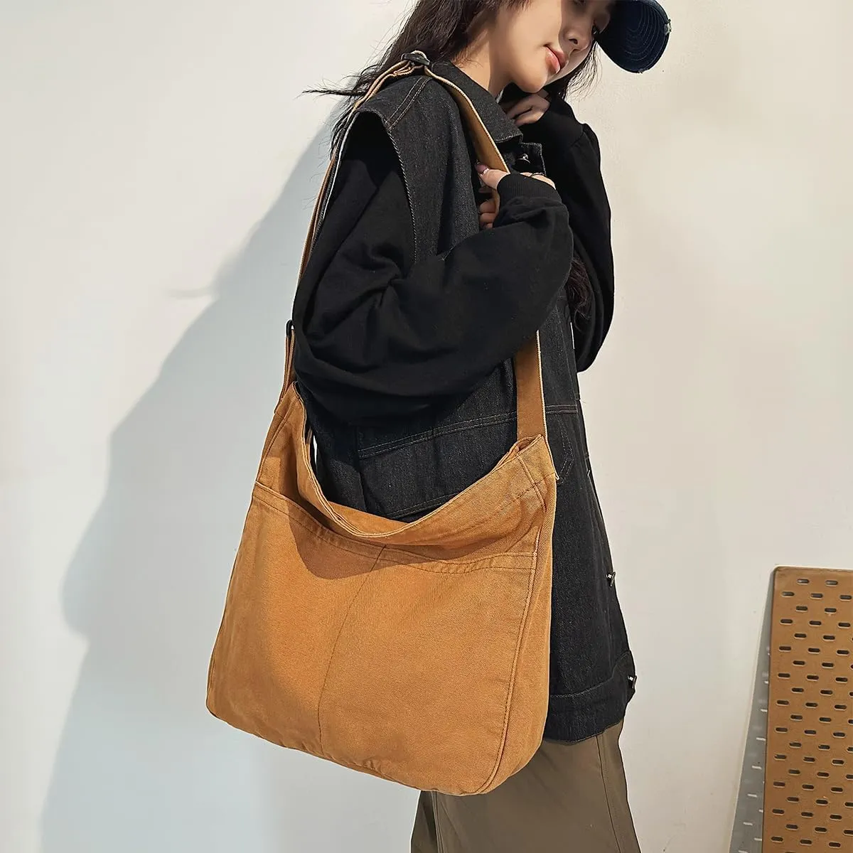 Canvas Tote Bag for Women Men Unisex Purses Women's Crossbody Handbags Hobo Shoulder Bag for Teen Girls