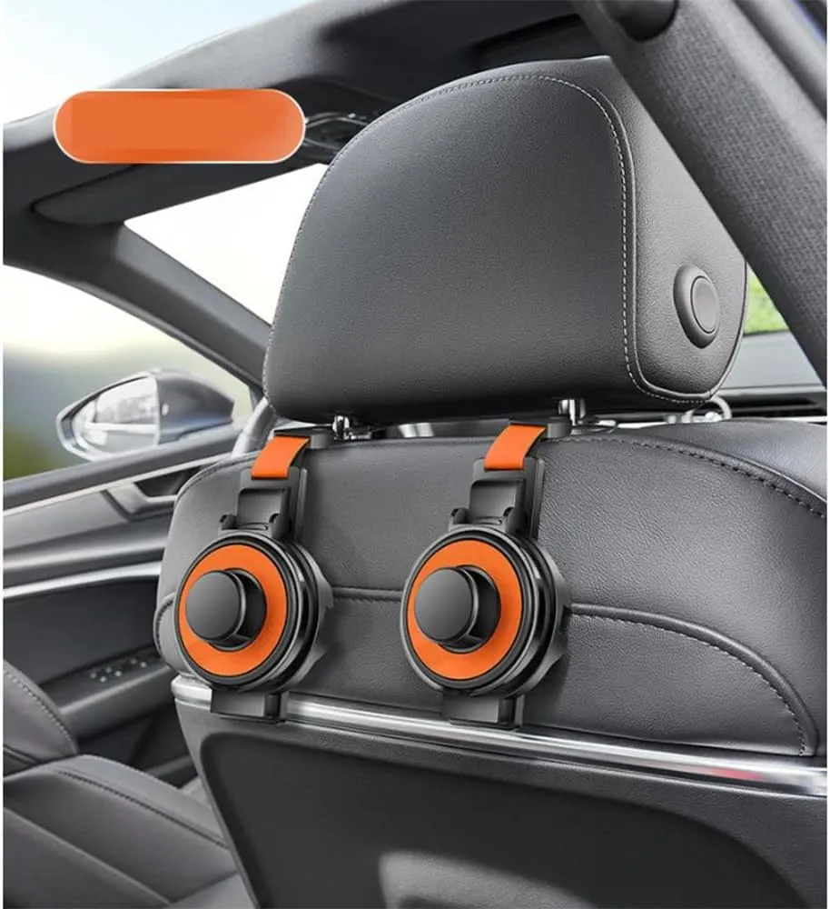 Car Seat Headrest Hook for VW Phaeton (5seats/Long axis) 2002-2016,Car Seat Hooks with Phone Holder for Purse,Even Bottle,Backpacks Car Interior Storage Accessories,B