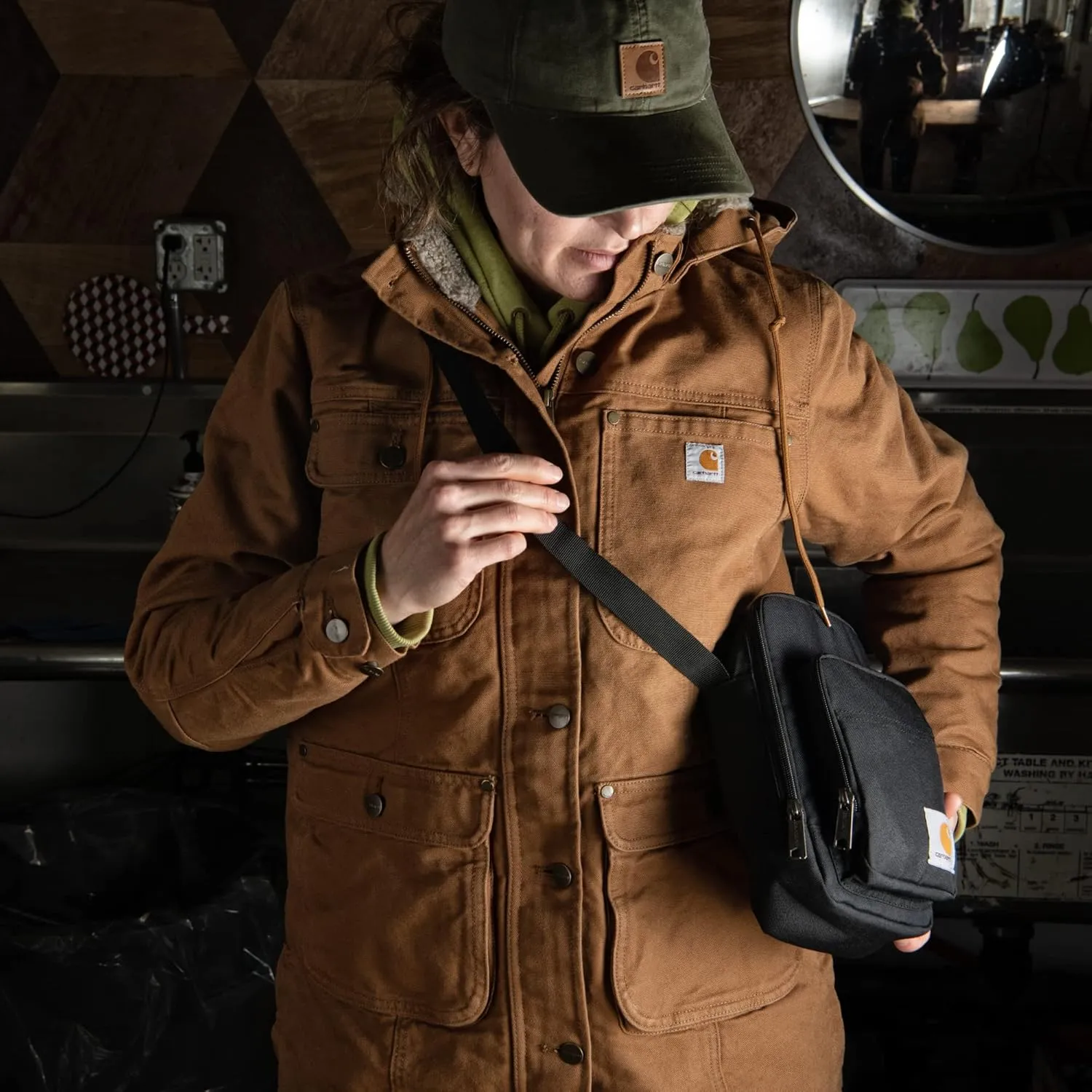 Carhartt Crossbody Zip Bag, Durable, Adjustable Crossbody Bag with Zipper Closure for Men and Women