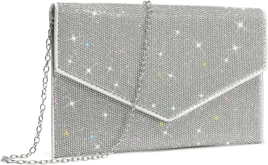 CARIEDO Women's Evening Bag Elegant Clutch Delicate PU Leather Flap Handbag Prom Wedding Party