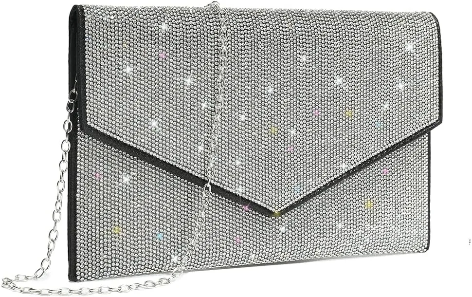 CARIEDO Women's Evening Bag Elegant Clutch Delicate PU Leather Flap Handbag Prom Wedding Party
