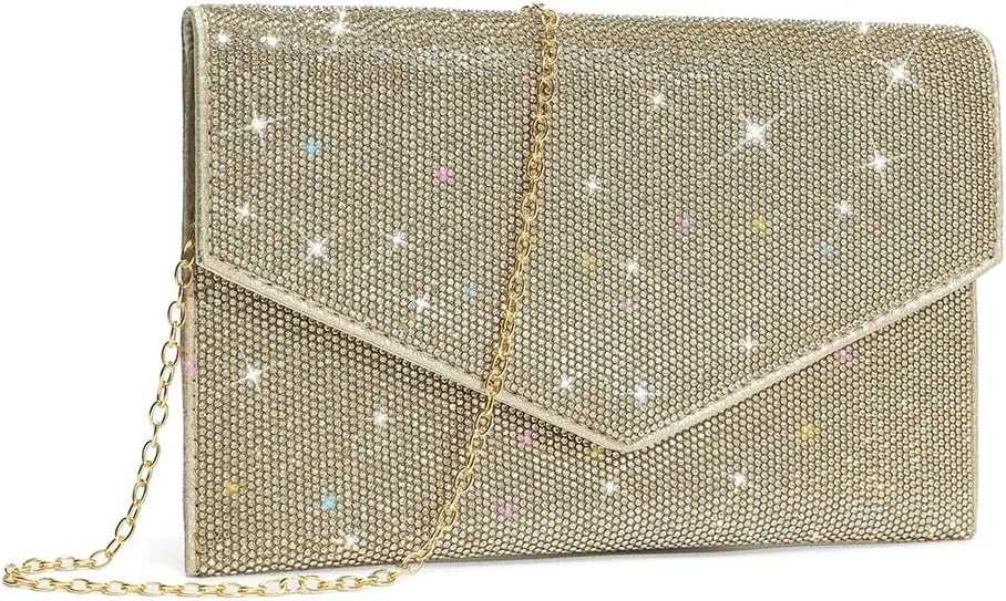 CARIEDO Women's Evening Bag Elegant Clutch Delicate PU Leather Flap Handbag Prom Wedding Party