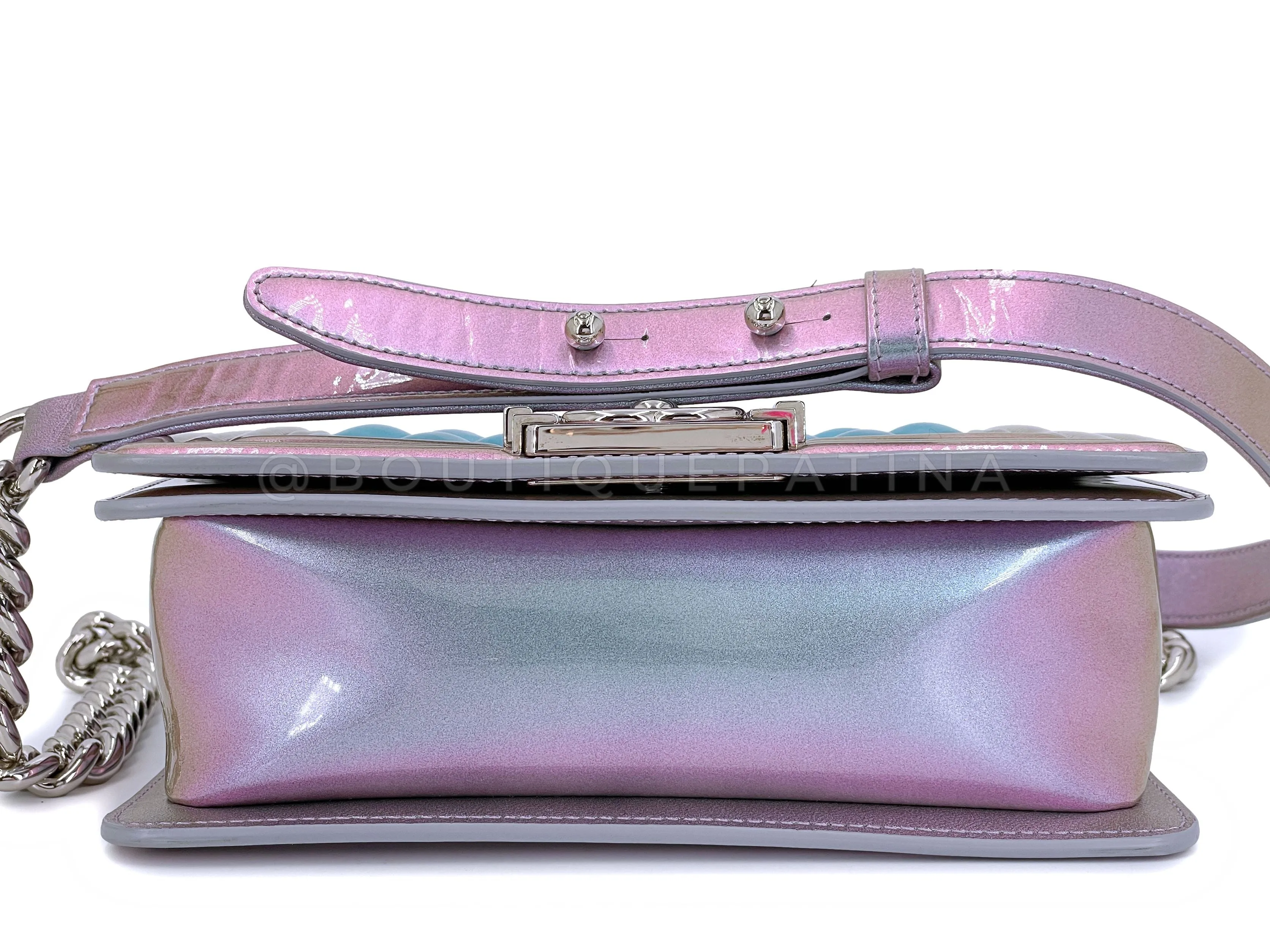 Chanel 18S Purple Mermaid Iridescent Water Boy Flap Bag Small