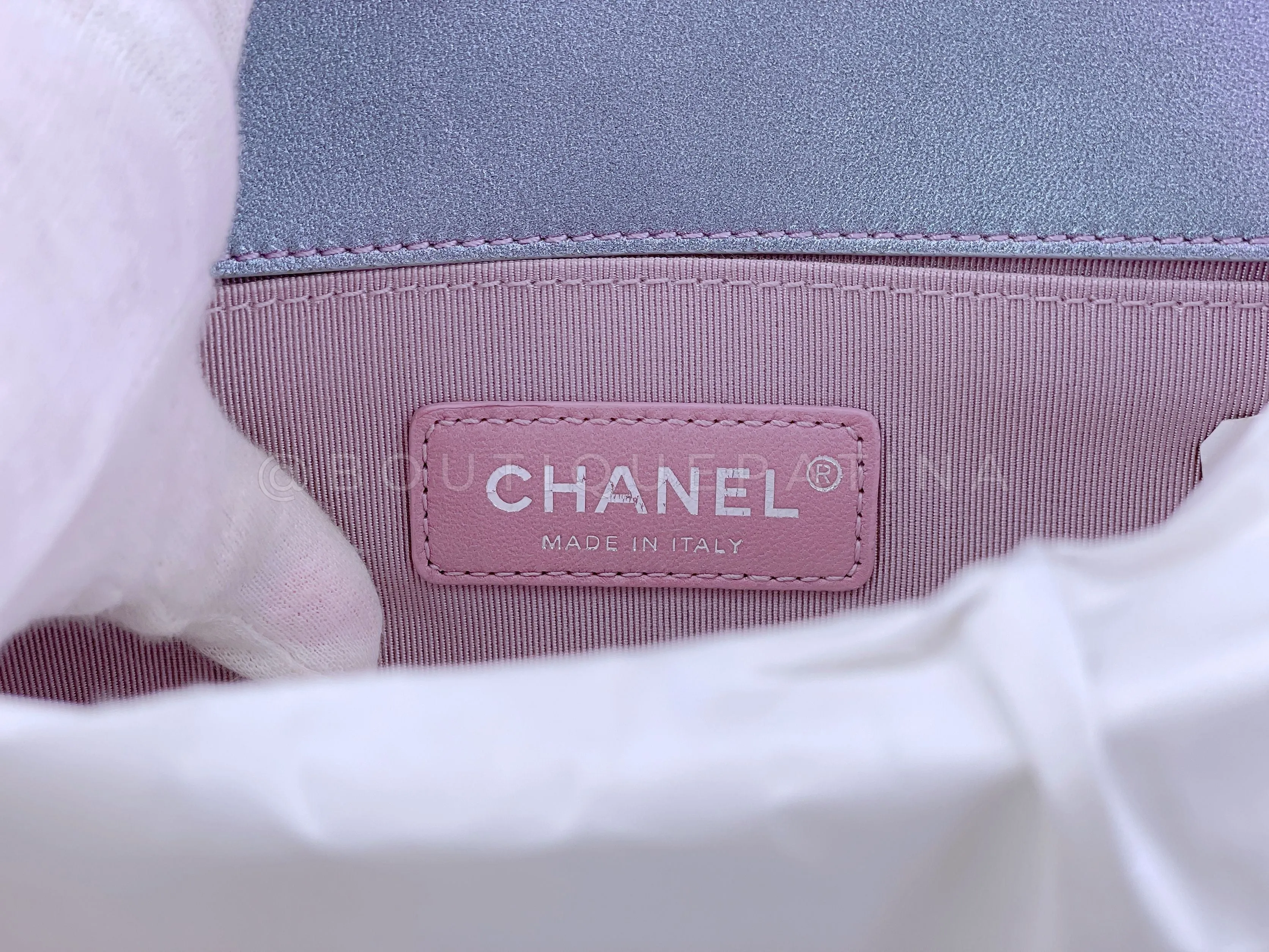 Chanel 18S Purple Mermaid Iridescent Water Boy Flap Bag Small